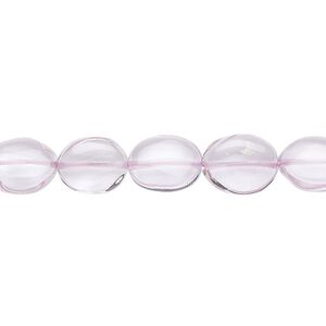 Lavender amethyst 1pkg1, hand-cut flat oval bead natural 7 inch 9x7mm-11x8mm