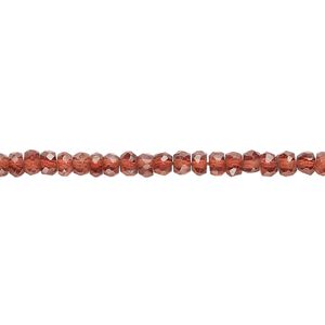 Garnet 1pkg1, hand-cut faceted rondelle bead natural 12 inch 3x2mm-4x3mm