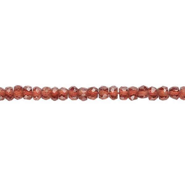 Garnet 1pkg1, hand-cut faceted rondelle bead natural 12 inch 3x2mm-4x3mm image number 0