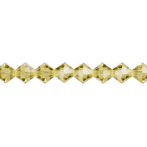 Bead 24pk acid yellow, Preciosa Czech crystal 6mm bicone
