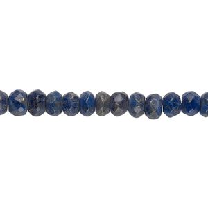 Lapis lazuli 1pkg1, hand-cut faceted rondelle bead natural 15.5-16 inch 6x4mm
