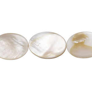 Mother-of-pearl shell 1pkg1, puffed oval bead 15 inch 18x13mm-19x14mm