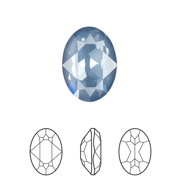 Fancy stone 1pk crystal denim ignite LacquerPRO, Crystal Passions® 18x13mm oval 4120 image number 0