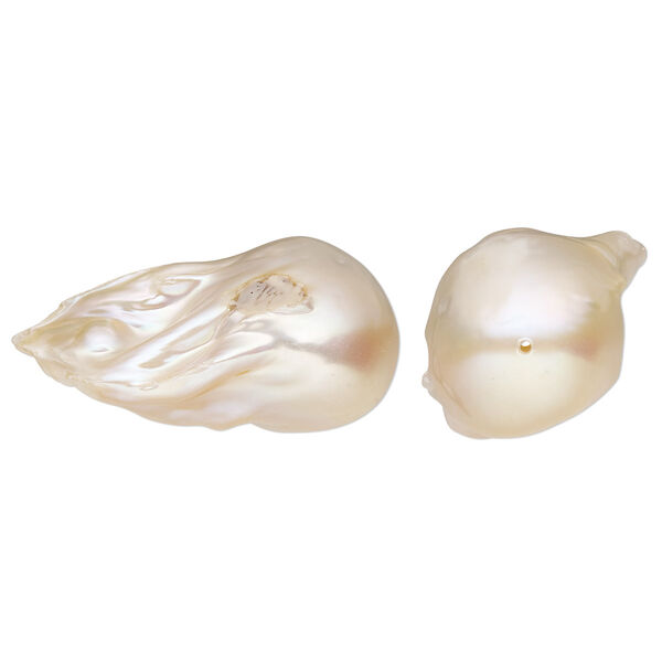 Pearl, cultured freshwater (natural), mauve, 23x17mm-36x25mm vertically-drilled baroque, C grade, Mohs hardness 2-1/2 to 4. Sold individually. image number 0