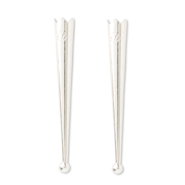 Bolo tip, sterling silver, 55x6mm with 4mm ball. Sold per pkg of 2. image number 0