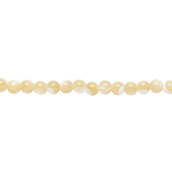 Bead, mother-of-pearl shell (natural), 3mm round, Mohs hardness 3-1/2. Sold per 15-1/2" to 16" strand. image number 0