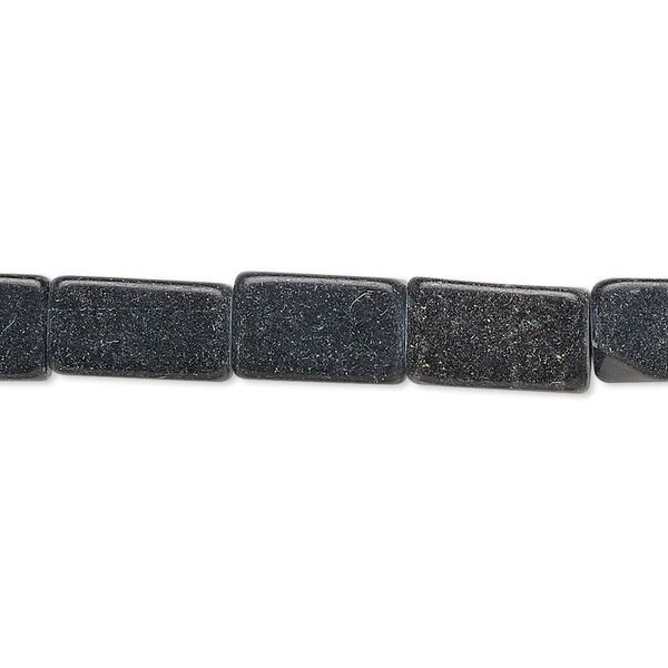 Bead, blackstone (dyed), 11x7mm-13x9mm square tube, C- grade, Mohs hardness 6-1/2 to 7. Sold per 15-inch strand. image number 0
