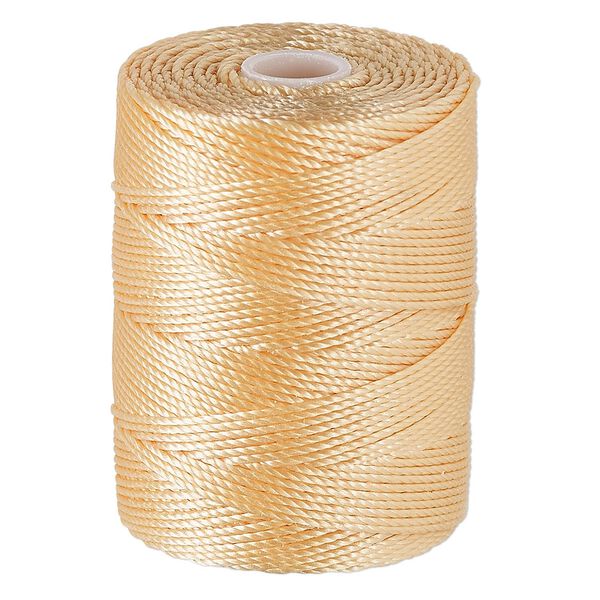 Thread, C-Lon®, nylon, apricot, 0.5mm diameter. Sold per 92-yard spool. image number 0