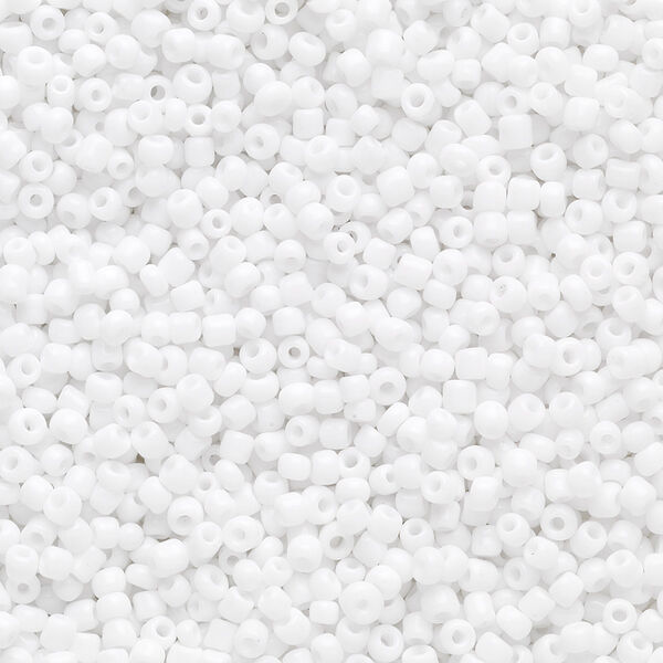 Seed bead, Ming Tree™, glass, pkg/1 pound, #11 round, opaque white. image number 0