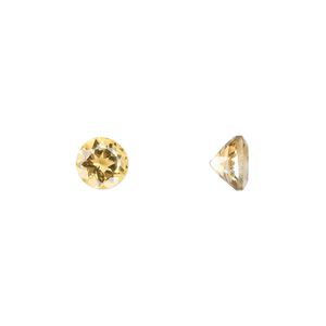 Citrine 1pkg1, hand-cut faceted round gem 7mm
