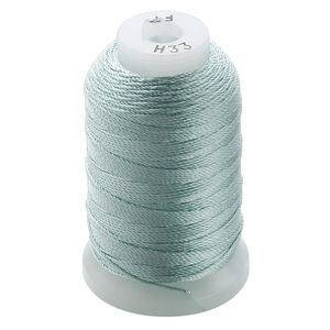 Thread, Purely Silk™, pale green, size FF. Sold per 115-yard spool.