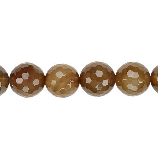Bead, brown agate (dyed), 10mm faceted round, B grade, Mohs hardness 6-1/2 to 7. Sold per 15-inch strand. image number 0