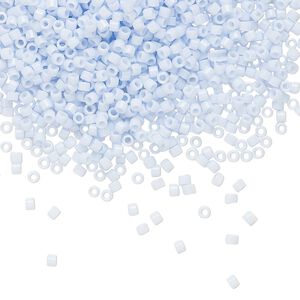 Seed bead, Delica®, glass, pkg/50g, #11 round, opaque glass enamel light sky blue (DB-1497).