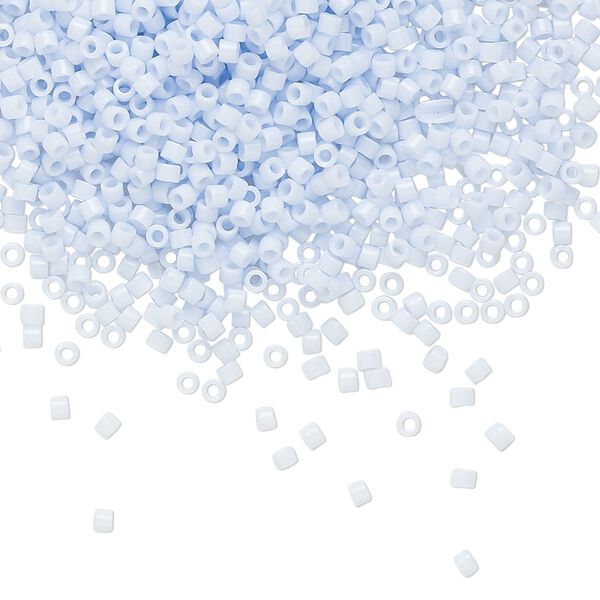 Seed bead, Delica®, glass, pkg/50g, #11 round, opaque glass enamel light sky blue (DB-1497). image number 0