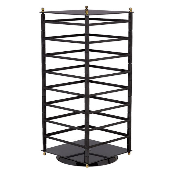 Display, acrylic, black, 23.5 x 10.25 x 10.25 inch revolving square. Sold individually. image number 0