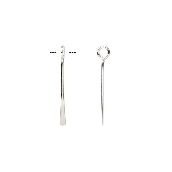 Drop, imitation nickel-plated brass, 16x1.5mm paddle. Sold per pkg of 100. image number 0
