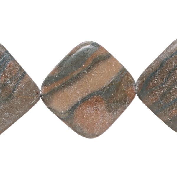 Canyon marble 1pkg1, flat diamond bead natural, 15 inch 25-27mm image number 0