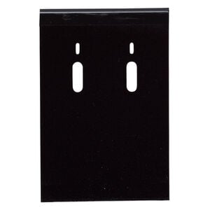 Earring card, flocked plastic, black, 3x2-inch rectangle, for leverback earrings. Sold per pkg of 25.