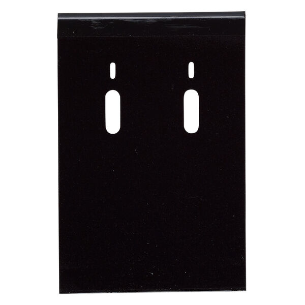 Earring card, flocked plastic, black, 3x2-inch rectangle, for leverback earrings. Sold per pkg of 25. image number 0