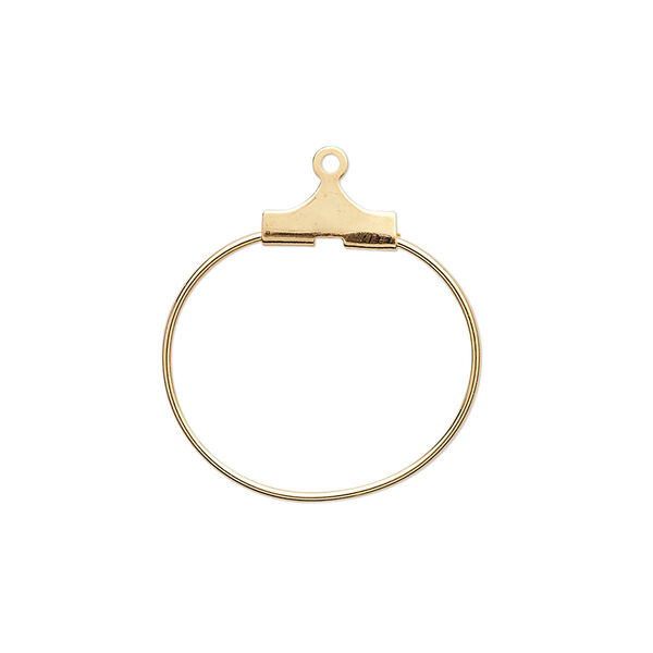 Beading hoop, gold-plated brass, 20mm round. Sold per pkg of 100. image number 0