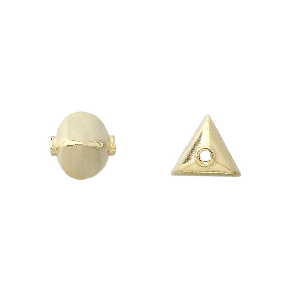 Bead, "vermeil," 12x11mm 3-sided tube. Sold per pkg of 8. image number 0