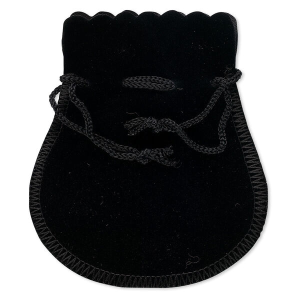 Pouch, velveteen, black, 4-1/2 x 3-3/4 inches with drawstring. Sold per pkg of 12. image number 0