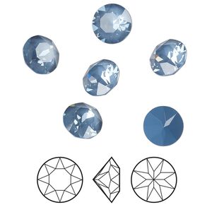Chaton 6pk crystal denim ignite LacquerPRO, Crystal Passions® 8.16-8.41mm round SS39 1088