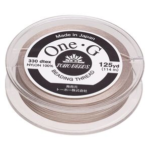Thread, One-G™, nylon, pkg/125 yards, biege, size 0.