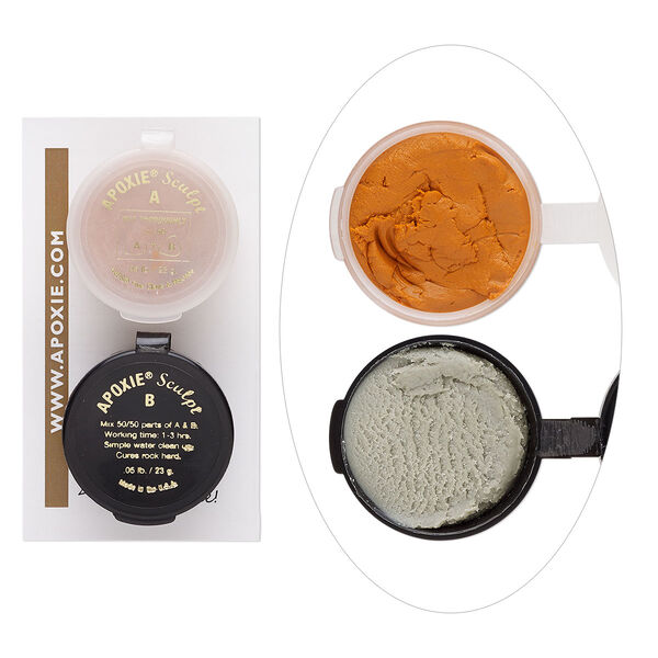 Adhesive, Apoxie® Sculpt, epoxy and polymer resin, orange. Sold per 1/10 pound pkg. image number 0
