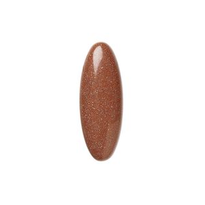 Cabochon, brown goldstone (glass) (man-made), 22x8mm calibrated oval. Sold individually.
