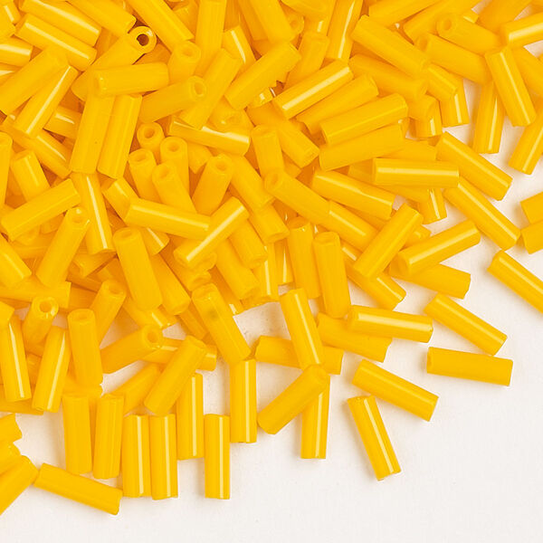Bead, Preciosa Ornela Czech glass, bugle bead, pkg/50g, #3, opaque orange, (93110). image number 0