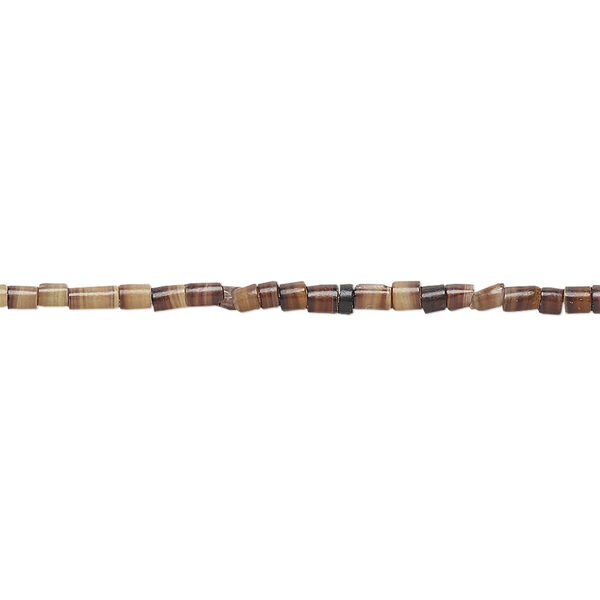 Bead, brown pen shell (natural), 2-3mm hand-cut heishi, Mohs hardness 3-1/2. Sold per 24-inch strand. image number 0