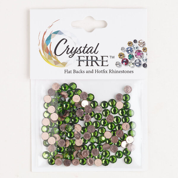 Flat back 144pk fern green foil back, Crystal Fire® 3.80-4.00mm hotfix round SS16 image number 0