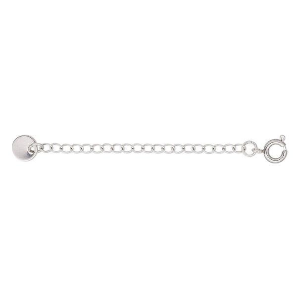 Extender chain, stainless steel, 2.4mm curb with 6.5mm flat round, 2 inches with springring clasp. Sold individually. image number 0