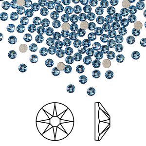 Flat back 1440pk ice blue foil back, Swarovski® ReCreated™ 2.5 to 2.7mm XILION rose round SS9 2058
