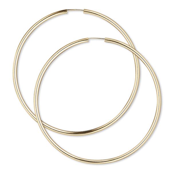 Earring, 14Kt gold-filled, 65-70mm round hoop with endless-loop closure. Sold per pair. image number 0