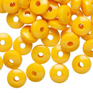 Bead, vintage Austrian acrylic, opaque orange, 10x5mm rondelle with 2.5mm hole. Sold per pkg of 100.