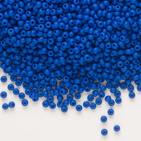 Seed bead, Preciosa Ornela Czech glass, pkg/500g, #11 rocaille, opaque matte blue, (33050). image number 0