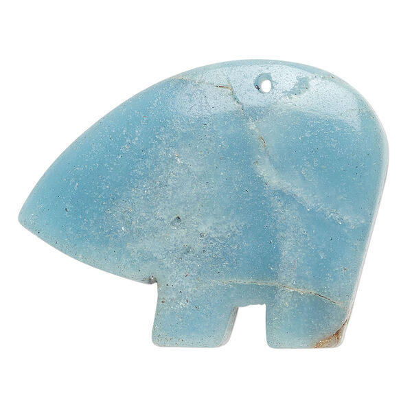 Amazonite 1pkg1, top-drilled and half-drilled Zuni-style bear focal natural, 39x25mm-43x30mm image number 1