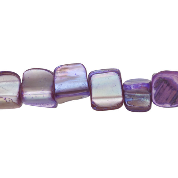 Mother-of-pearl shell 1pkg1, triangle tube bead 15 inch indigo 9x5mm-13x8mm image number 0