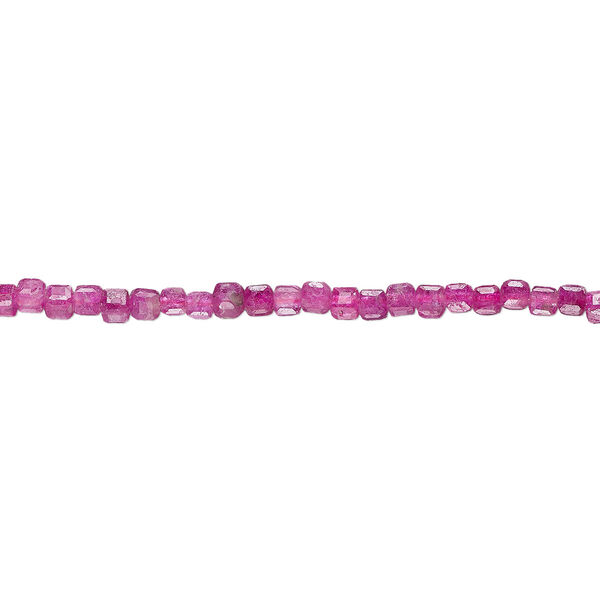 Bead, ruby (heated), 2-2.5mm faceted cube, C grade, Mohs hardness 9. Sold per 15-1/2" to 16" strand. image number 0