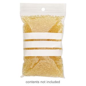 Bag, Tite-Lip™, plastic, white and clear, 4x2-3/4 inch top zip. Sold per pkg of 100.