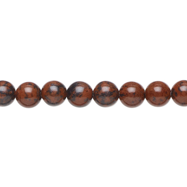 Mahogany obsidian 1pkg1, round bead natural B grade, 15.5-16 inch 6mm image number 0