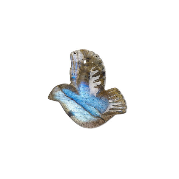 Drop, labradorite (natural), 19x18mm-21x21mm hand-cut dove, B grade, Mohs hardness 6 to 6-1/2. Sold individually. image number 0