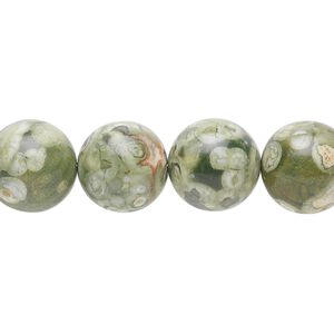 Rhyolite 1pkg1, round bead natural 15.5-16 inch 12mm