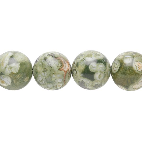 Rhyolite 1pkg1, round bead natural 15.5-16 inch 12mm image number 0