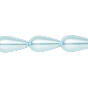 Pearl 1pk light blue, Celestial Crystal® 15x8mm teardrop 15.5-16 inch