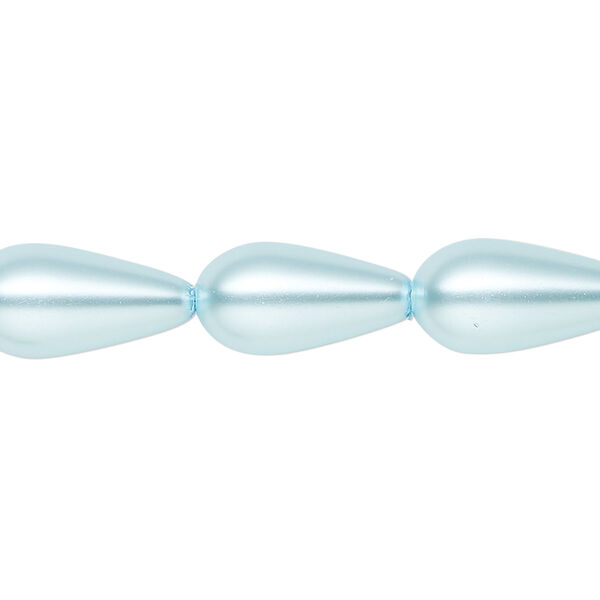 Pearl 1pk light blue, Celestial Crystal® 15x8mm teardrop 15.5-16 inch image number 0