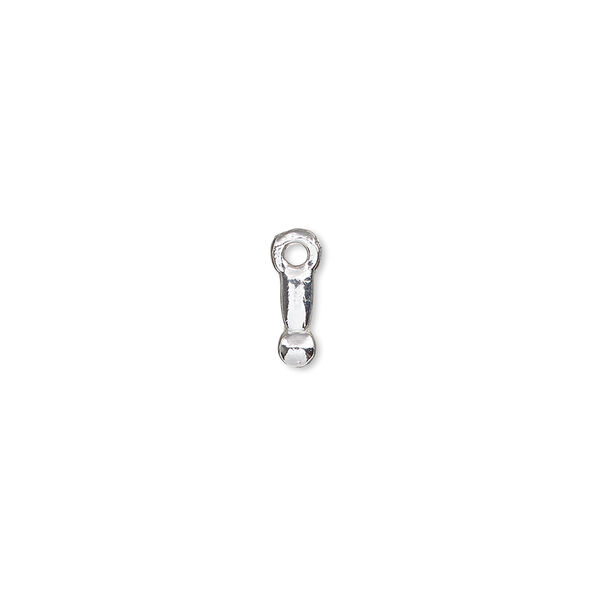 Charm, silver-finished "pewter" (zinc-based alloy), 7.5x3mm exclamation mark. Sold per pkg of 2. image number 0