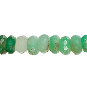 Chrysoprase 1pkg1, hand-cut faceted rondelle bead natural 13 inch 9x5mm-10x7mm